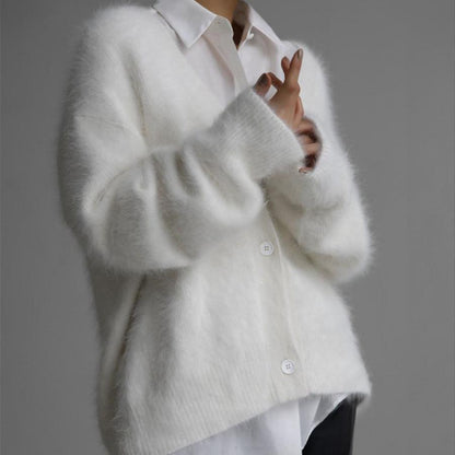 Women's Plush Knitted Cardigan