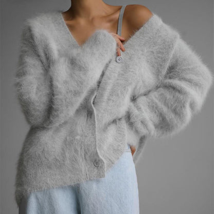 Women's Plush Knitted Cardigan