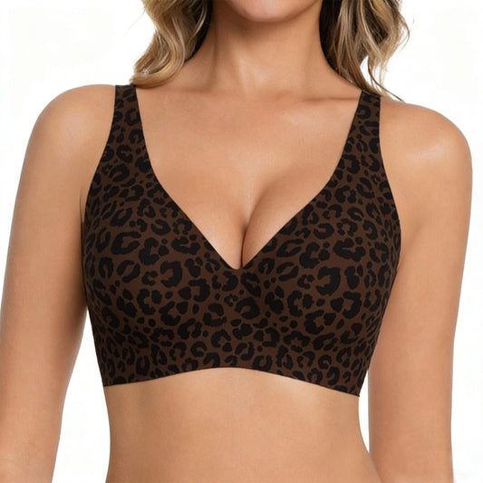 1/2/3PCS Women's Wireless Leopard Jelly Push-up Bra