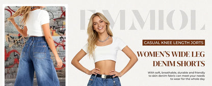 Women's Y2K Baggy Jorts Wide Leg Denim Shorts