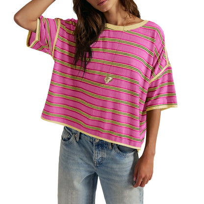 TANKANEO Women’S Striped Oversized T Shirt Crew Neck Short Sleeve Loose Fit Casual Boxy Tee Tops #Dupe