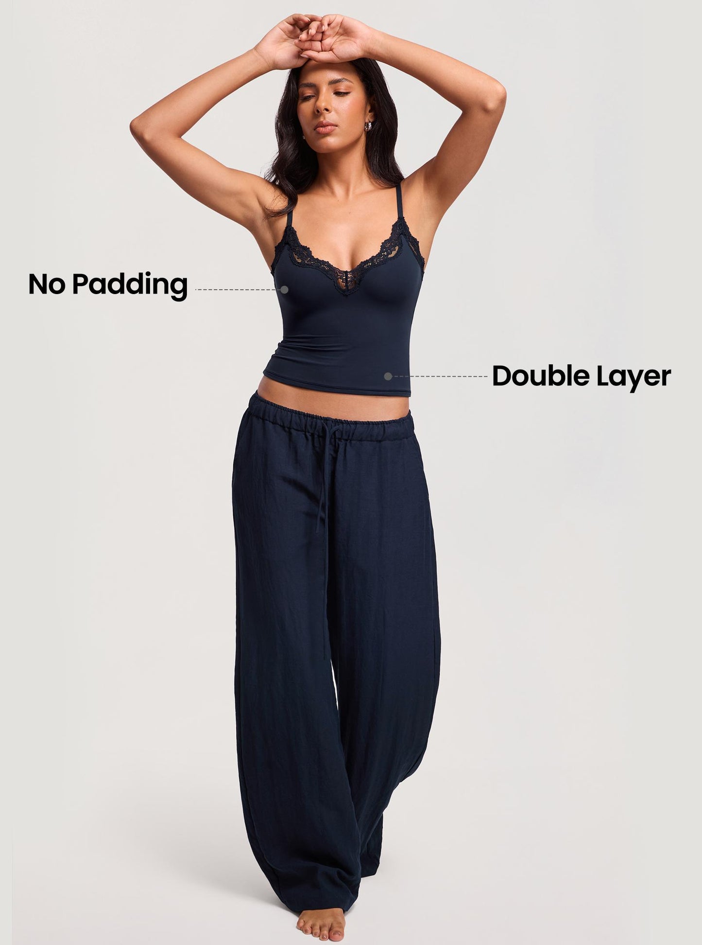 Women's V Neck Double Lined Camisole Top