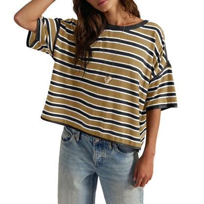 TANKANEO Women’S Striped Oversized T Shirt Crew Neck Short Sleeve Loose Fit Casual Boxy Tee Tops #Dupe
