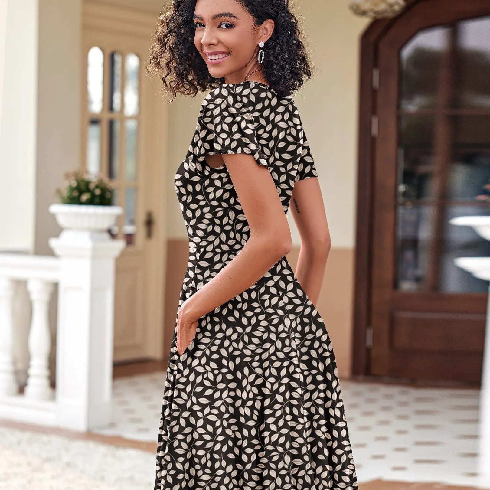 ZEAGOO Dealsforyoudays Womens Summer Dress Casual Swing Floral Ruffle Short Sleeve Sundresses Beach Mini A-Line Shift Dress 2025 with Pockets