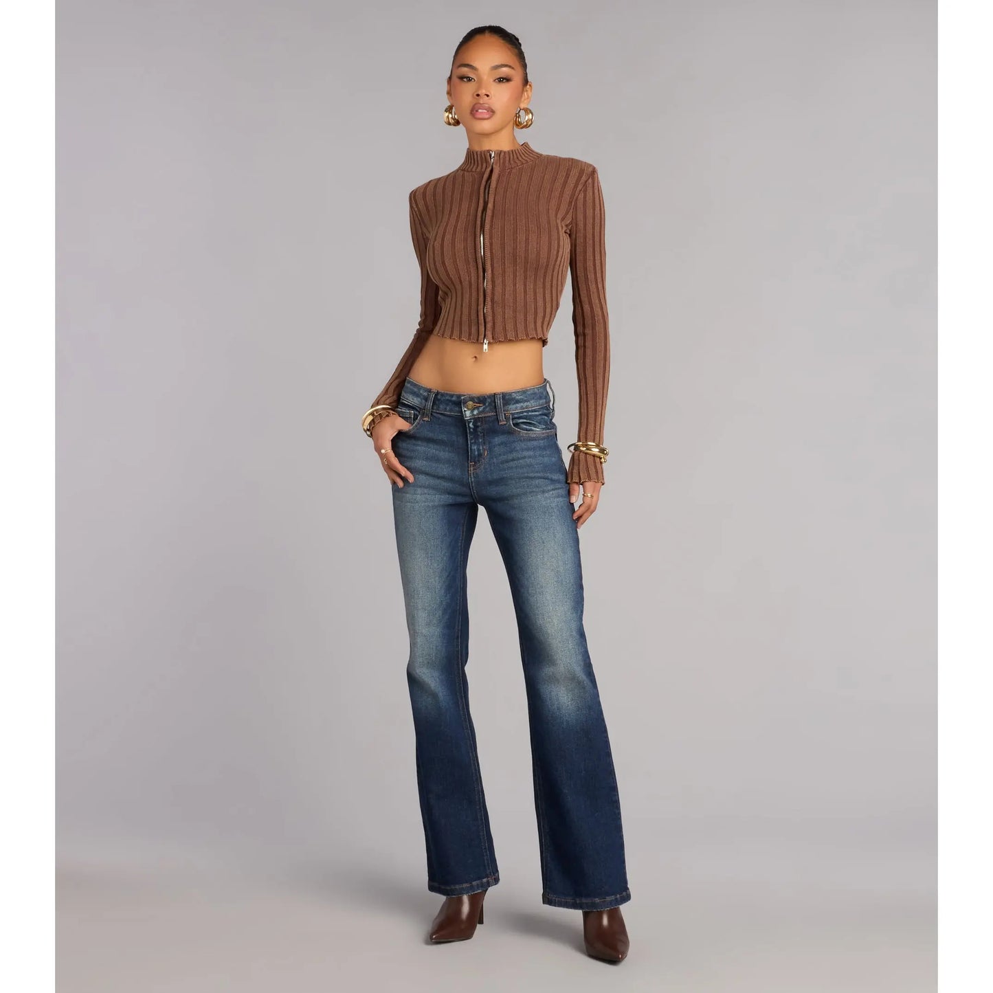 Quietly Cool Double Zip Ribbed Sweater