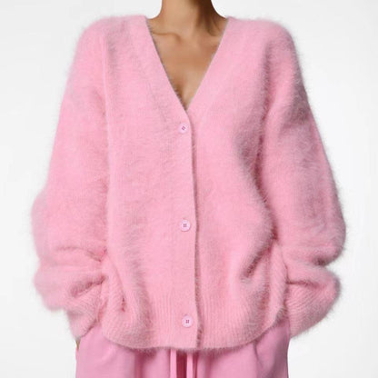 Women's Plush Knitted Cardigan