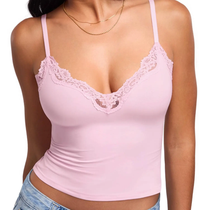 Women's V Neck Double Lined Camisole Top