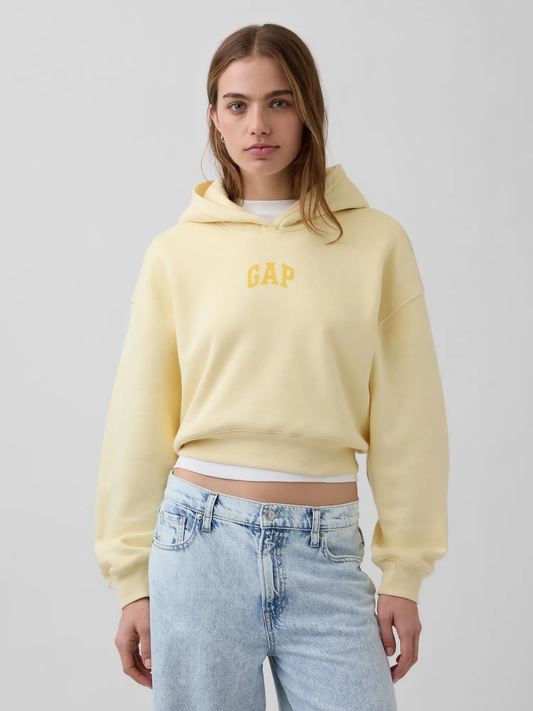 Gap Women's Vintages Oversized Crop Logo Hoodie