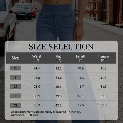 YUCOLEN Wide Leg Stretchy Jeans for Women Loose Fit Elastic High Waist Pants Pull on Baggy Fit Jeans Tummy Control Trousers Casual Work Wear (Regular Inseam)