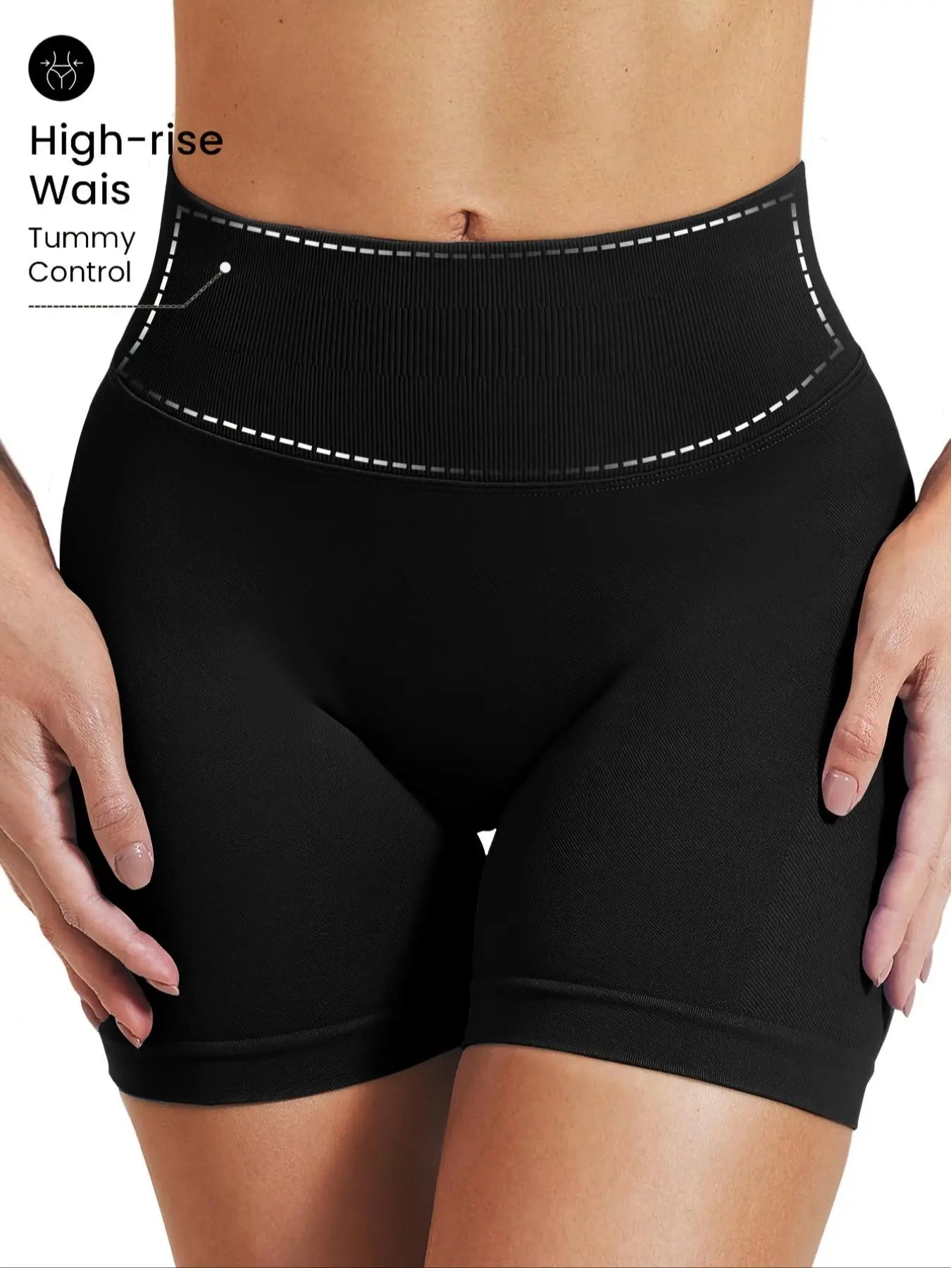 Women'S High Waist Seamless Butt Lifting Shorts, 3 Pack Comfortable Elastic Design, Perfect for Daily Wear, Tummy Control & Lifted Look