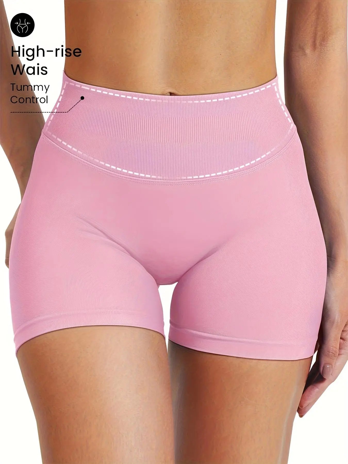 Women'S High Waist Seamless Butt Lifting Shorts, 3 Pack Comfortable Elastic Design, Perfect for Daily Wear, Tummy Control & Lifted Look