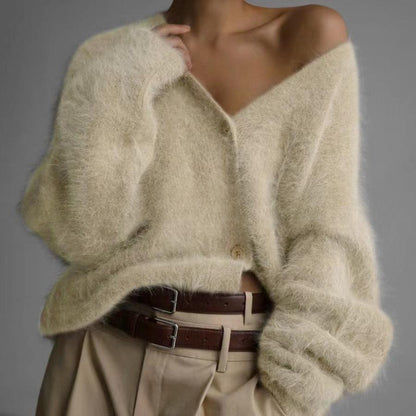 Women's Plush Knitted Cardigan