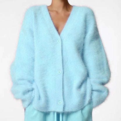 Women's Plush Knitted Cardigan